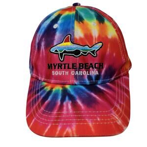 Myrtle Beach South Carolina Strapback Hat Multicolor One Size Tie Dye